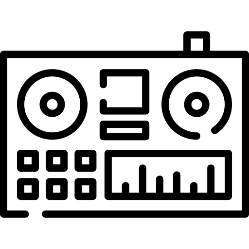 Dj mixer music player electronics music and multimedia icon