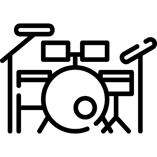 Drum set percussion instrument orchestra drum set icon