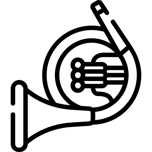 French horn music and multimedia wind instrument french horn icon