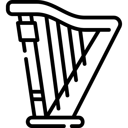 Harp lyre music and multimedia musical instrument icon