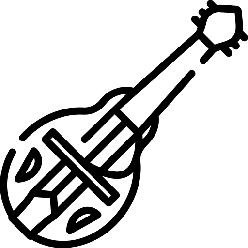 Mandolin instrument string music and multimedia icon