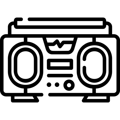 Music player electronics cassette player icon