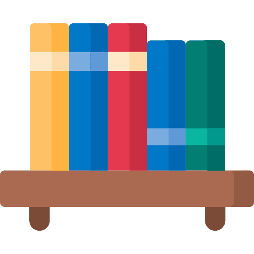 Bookshelf subjects bookcase bookshelf icon