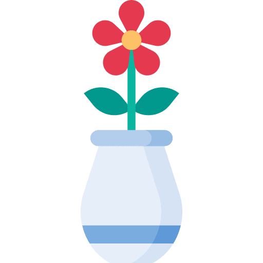 Vase furniture and household flowers interior icon