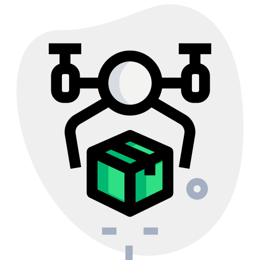 Drone parcel delivery shipping and delivery icon