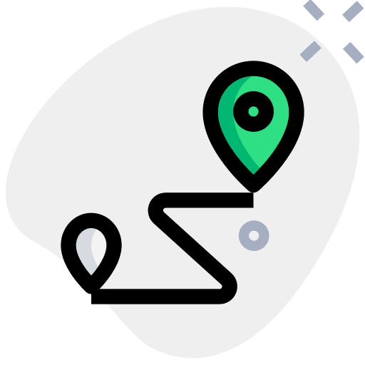 Delivery shipping and delivery itinerary travel icon