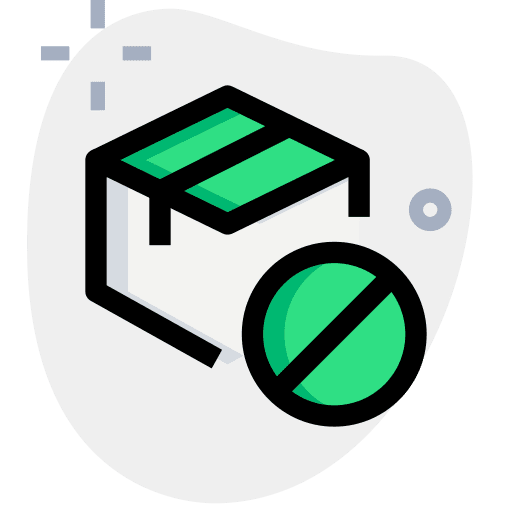 Banned shipment package cargo icon