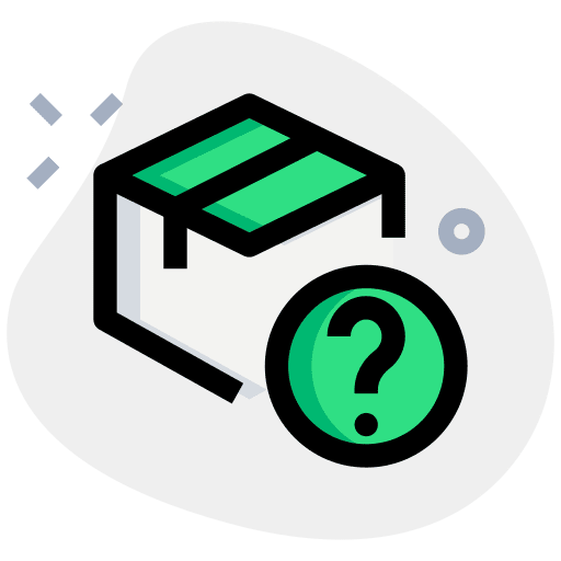 Question mark parcel logistics cargo icon