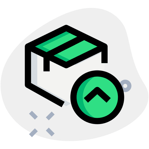 Up arrow package cargo transport icon