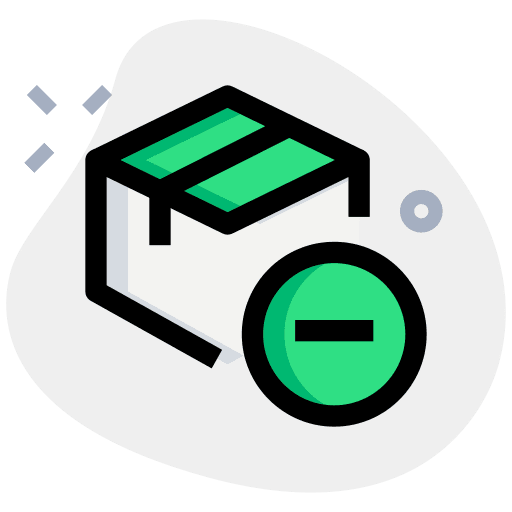 Delete parcel shipment boxes icon