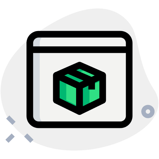 Online shopping package transport parcel icon