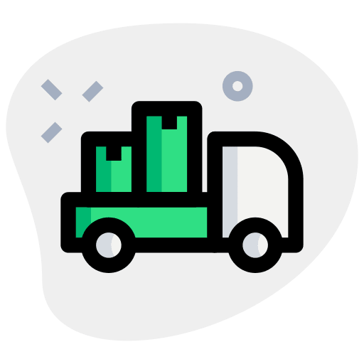 Pickup truck shipment shipping and delivery cargo icon