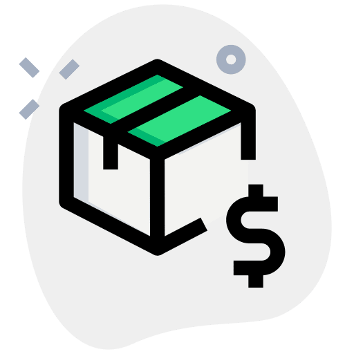 Prepaid boxes logistics delivery icon