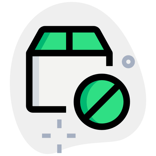 Blocked shipment blocked package icon