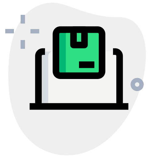Laptop shipping boxes delivery icon