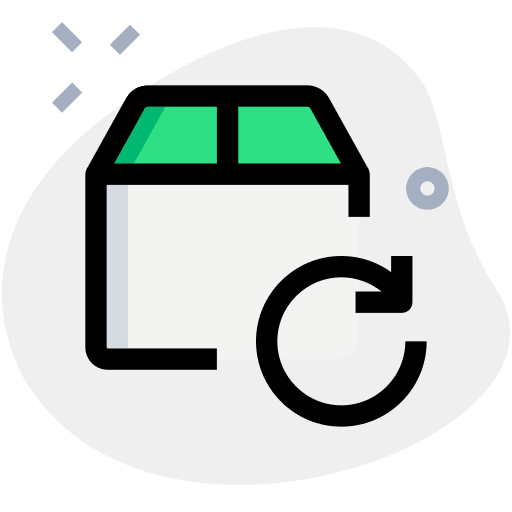 Reload parcel boxes shipment icon