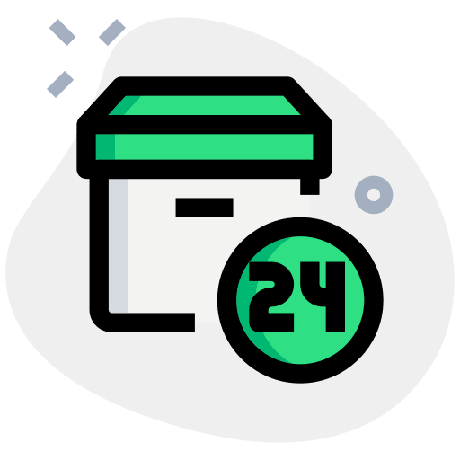 24 hours shipping 24 hours parcel icon