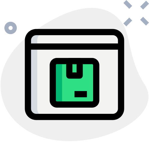 Browser shipping delivery package icon