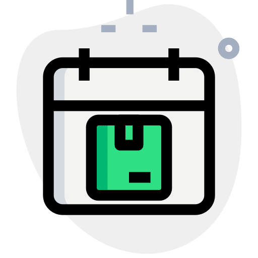 Calendar transport shipping and delivery logistics icon