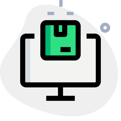 Computer parcel cargo boxes icon