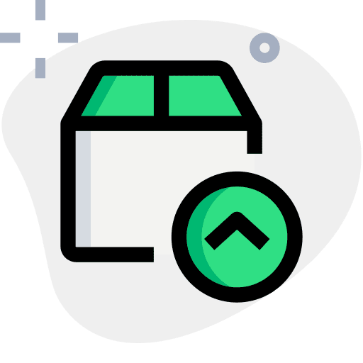 Up arrow transport logistics shipment icon
