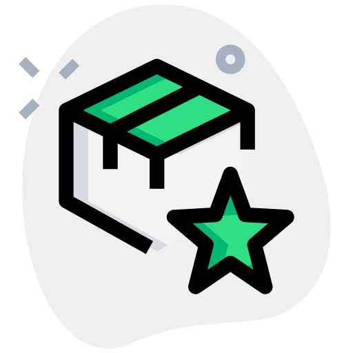 Starred cargo shipping package icon