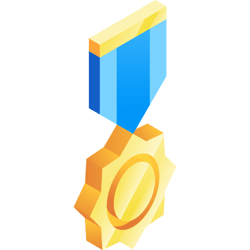 Gold medal award isometric prize icon
