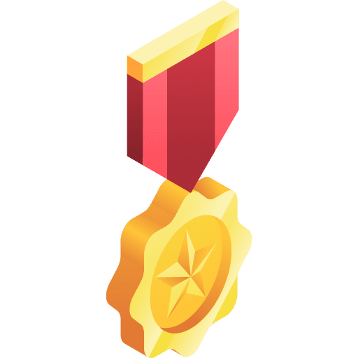 Gold medal isometric award rewards icon