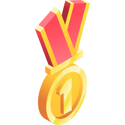 Gold medal prize isometric sports and competition icon