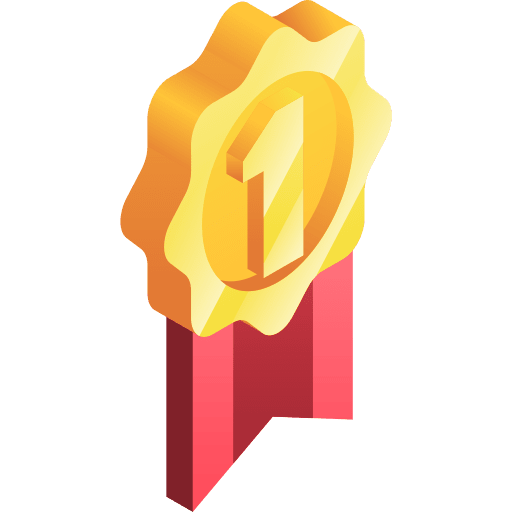 Gold medal award isometric success icon