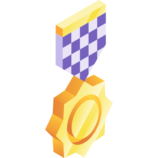 Gold medal isometric gold medal success icon