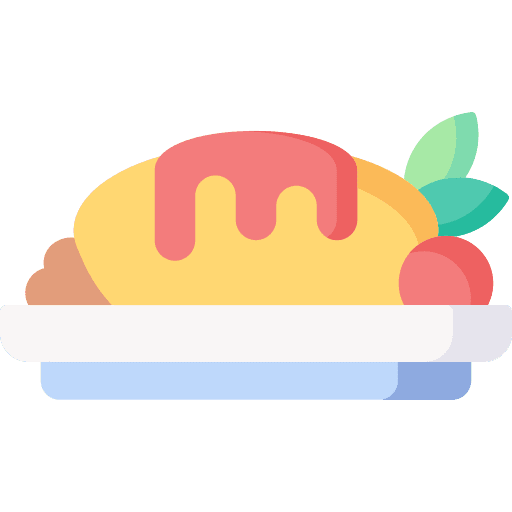 Omurice asian japanese food oriental icon