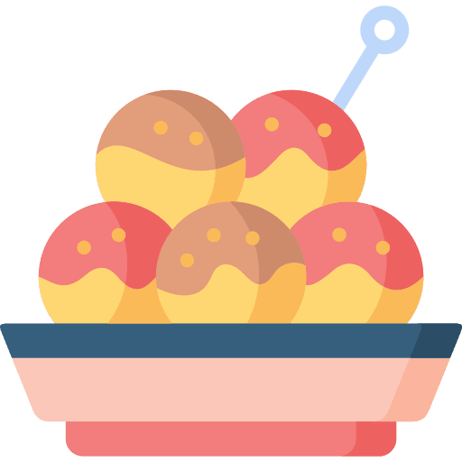 Takoyaki oriental asian food and restaurant icon