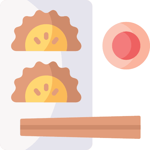 Dumpling chopsticks gyoza food and restaurant icon