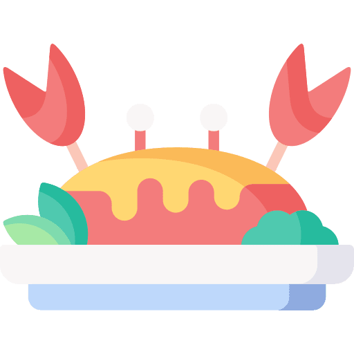 Crab aquarium crab food and restaurant icon