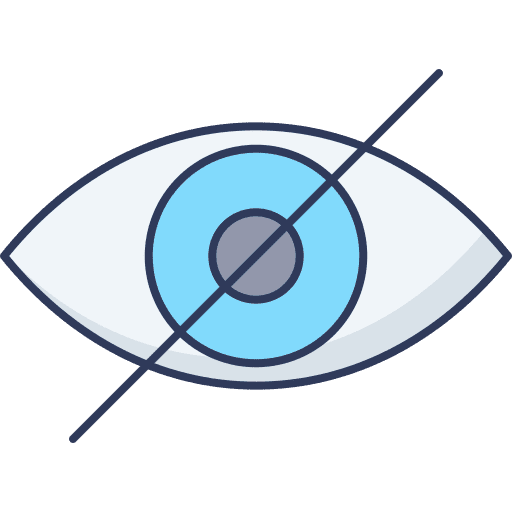 Eye color blind eye optical icon