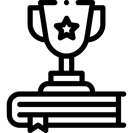 Best seller trophy badge book icon