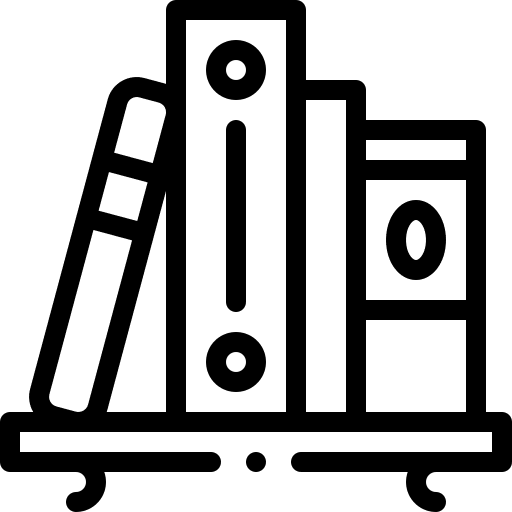 Book shelf decoration home education icon