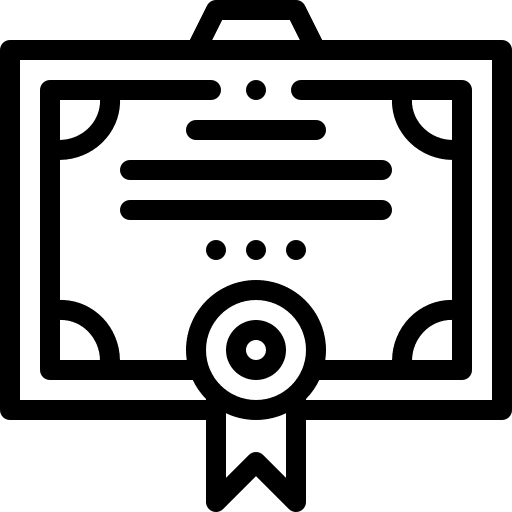 Certificate patent diploma files and folders icon