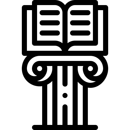 Classical book library reading icon