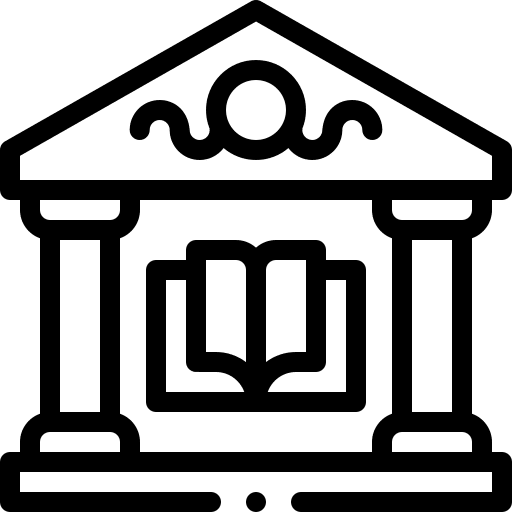 Library studying book library icon