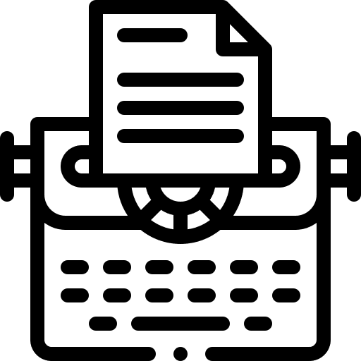 Typewriter writing tool entertainment literature icon