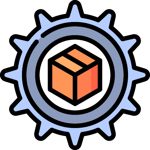 Supply chain management factory manufacturing company icon