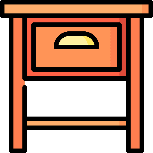 Bedside table drawer nightstand home decoration icon