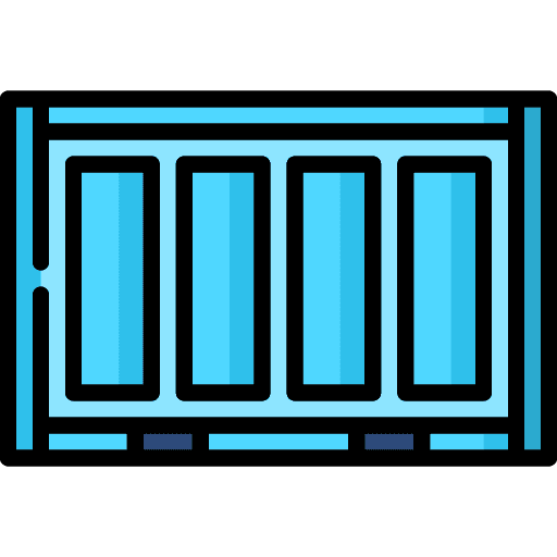 Container shipping and delivery container logistics icon