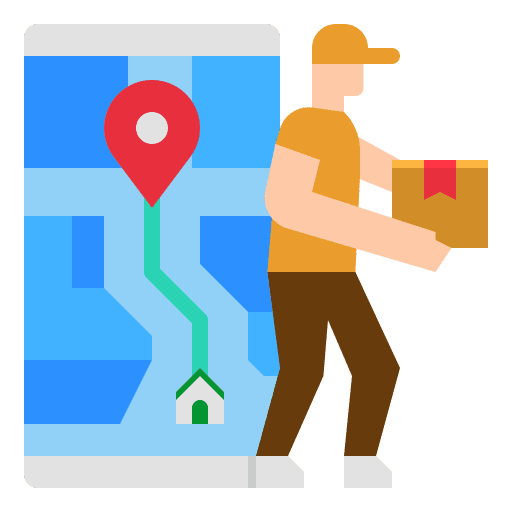 Tracking app smartphone tracking app delivery box icon