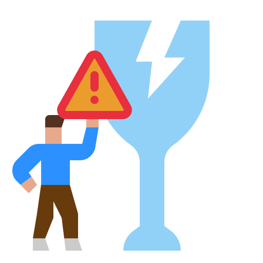 Broken glass warning shopping shipping and delivery icon
