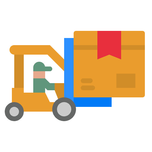 Forklift warehouse delivery transportation icon