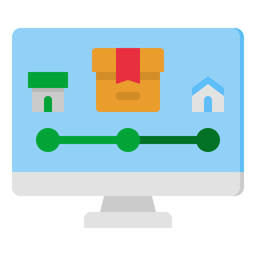 Online tracking computer delivery shipment icon
