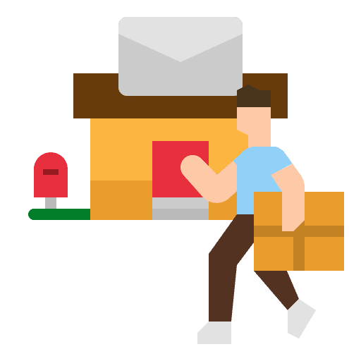 Post office mail shipping and delivery post office icon